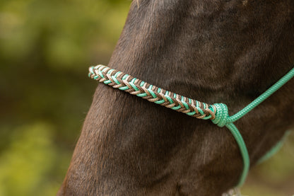 second chance: Mint green rope halter with 2 rings + reins