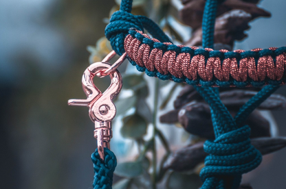 Limited edition ropehalter- Darkblue with rose gold